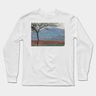 Champ A Giverny by Claude Monet Long Sleeve T-Shirt